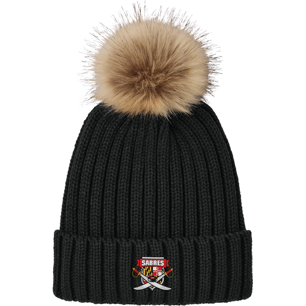 SOMD Sabres Faux Fur Pom Beanie